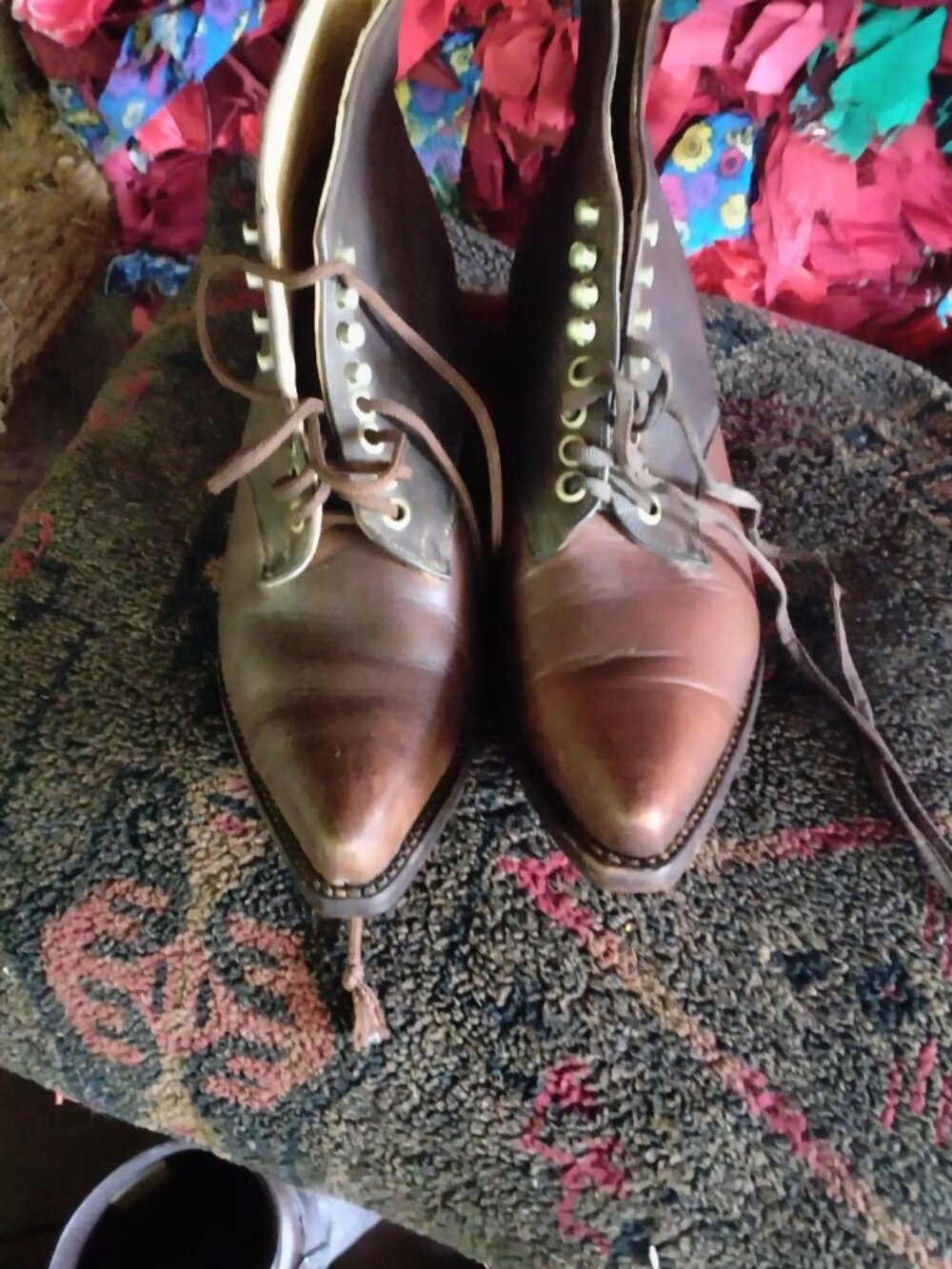 Vintage Durango Short Tie Boots Made In Mexico Size 5.5